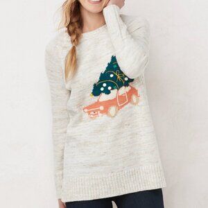 Beige Sparkle Knit Christmas Sweater
